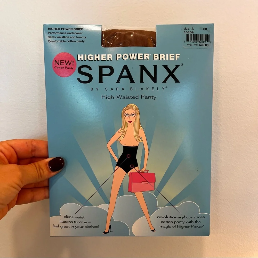 SPANX Women High Waisted Panty Sz A XS S Cocoa Power Brief 234 NEW Cotton Shaper - Picture 1 of 5